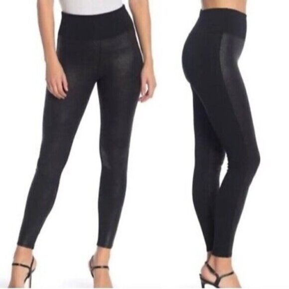 red hot by spanx faux leather front leggings size M - Picture 1 of 7